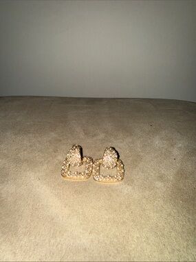 Zara Gold-Tone Crystal Square Drop Earrings